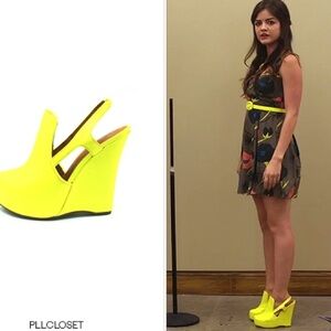 ISO Jeffrey Campbell Darian Wedge Neon Yellow ASO Aria PLL